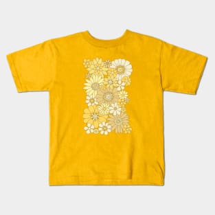 Mellow Yellow Retro Daisy Kids T-Shirt